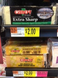Cabot Reserve Cheddar Cheese Coupon + Walmart Scenario