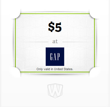 Free $5 GAP e-Gift Card (Facebook and Smartphone Required)