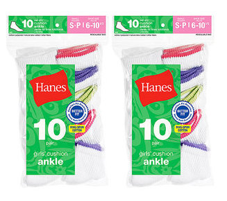 Hanes Kids Socks 20 Pair Value Bundles As Low As 65¢ Per Pair