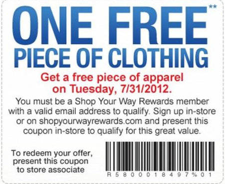 Sears Outlet: FREE Apparel Tuesday (7/31) Only!