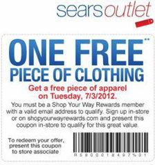 Sears Outlet: FREE Apparel Tuesday (7/3) Only!
