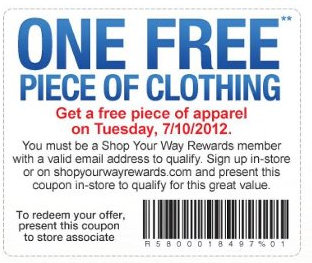 Sears Outlet: FREE Apparel Tuesday (7/10) Only!