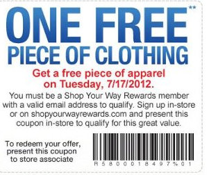 Sears Outlet: FREE Apparel Tuesday (7/17) Only!