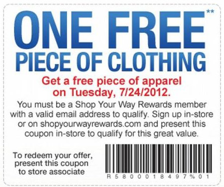 Sears Outlet: FREE Apparel Tuesday (7/24) Only!