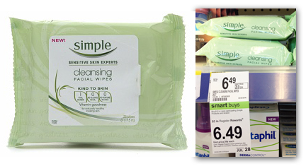 Simple Cleansing Facial Wipes Only $1.99 at Walgreens