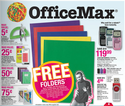 OfficeMax Back to School Deals for 08/12-08/18