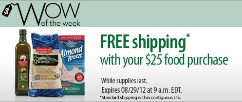 Vitacost: Free Shipping with $25 Food Purchase Plus Free $10 Credit