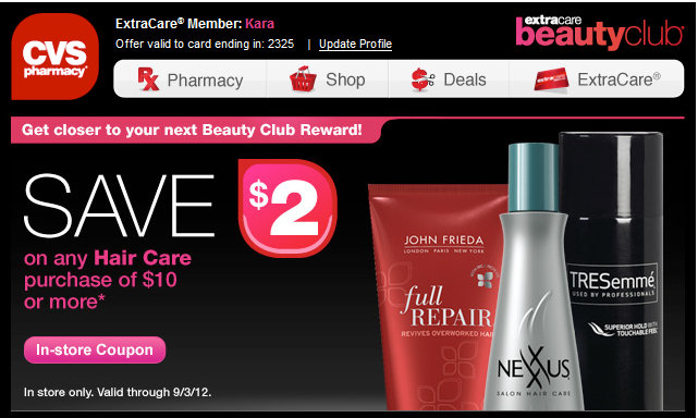 New CVS Beauty Club Coupon Emailed Plus Scenario