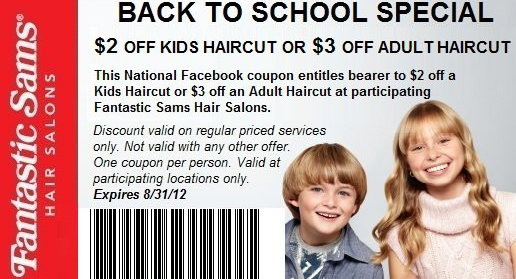 Fantastic Sams: Back To School Special Coupon for the Entire Family