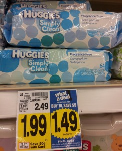 Huggies Baby Wipes 49¢ at Kroger and Affiliate Stores