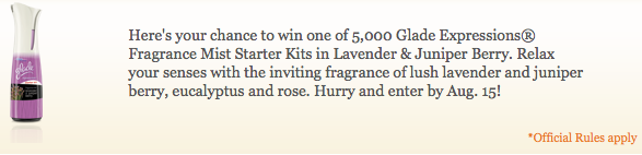 Free Glade Expressions® Fragrance Mist Starter Kits (1st 5,000)