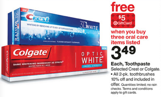 Target: Colgate Oral Care Gift Card Moneymaker Scenario