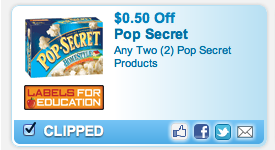 Printable Coupons: Pop Secret, Listerine, Dove, Bear Naked, Michael’s Craft Store and More