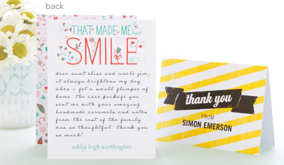 Tiny Prints:  10 Free Thank You Cards (New and Existing Users)