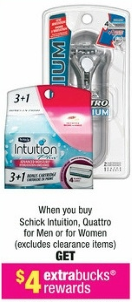 $4/1 Schick Quattro Razor Printable Coupons + CVS Deal (Get $8 off One!)