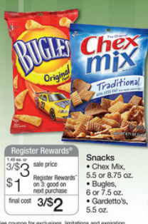 Walgreens: Almost Free Chex Mix and Bugles Snacks
