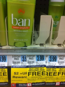Rite Aid: FREE Ban Deodorant After Rewards