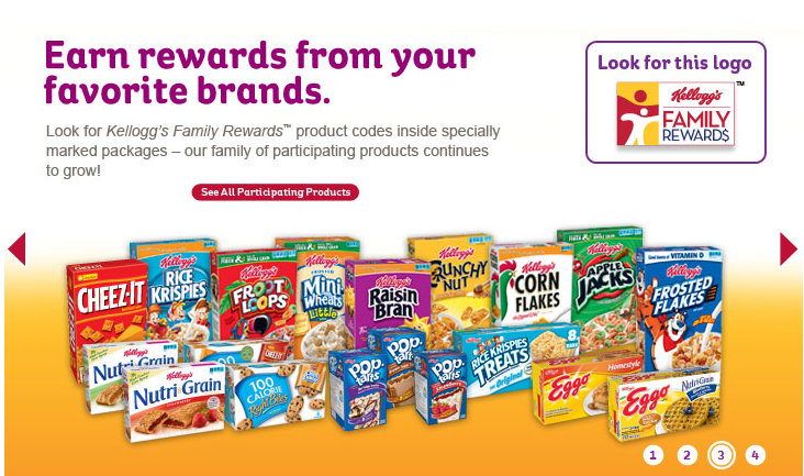 Kellogg’s Family Rewards – New Point Codes (Redeem for Rewards or Coupons)