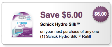 New $6 Schick Hydro Silk Refill Coupon
