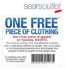 Sears Outlet: FREE Apparel Tuesday (9/4) Only!