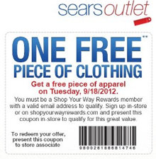 Sears Outlet: FREE Apparel Tuesday (9/18) Only!