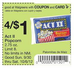 *Expired* Walgreens: Act II Popcorn Just 13¢ Plus Starbucks K-Cups Scenario