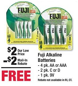 FREE Fuji Alkaline Batteries at Big Lots