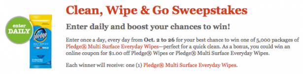 Right@Home: Clean, Wipe, & Go Sweepstakes and Giveaway (5,000 Winners)