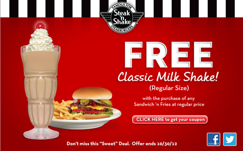 FREE Classic Milk Shake With Purchase at Steak ‘N Shake