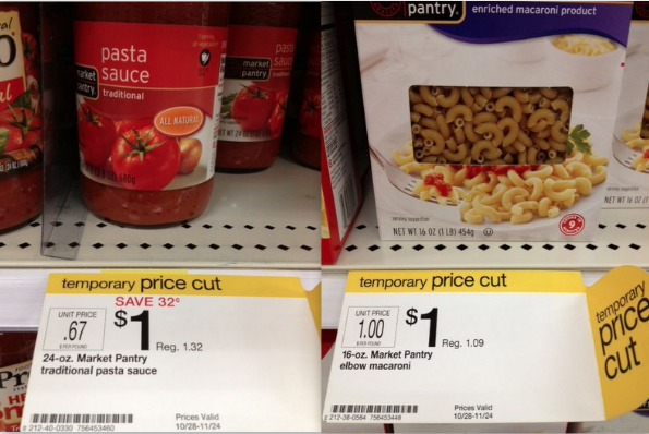 Target: Market Pantry Pasta Sauce and Pasta for as low as 67¢ each!