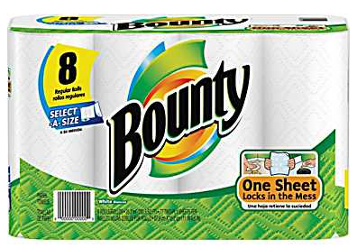 Staples: 8 Bounty Select-A-Size Paper Towel Rolls for $8.44 (Free instore pick up)
