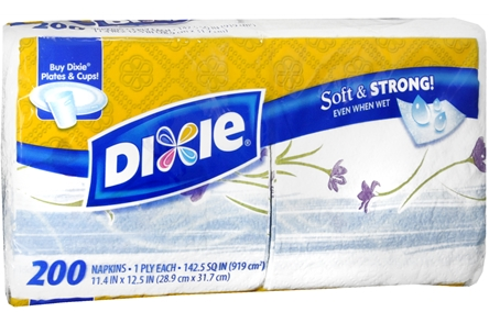 Walgreens: Dixie Napkins Packs (200ct) for $1.25 each