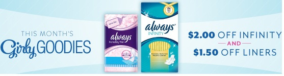 Always Girly Goodies: Always Infinity and Liners Coupons