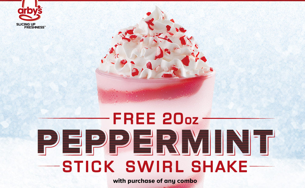 FREE 20 oz Peppermint Stick Swirl Shake at Arbys