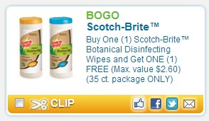 Scotch Brite Disinfecting Wipe Coupon + Walmart Deal