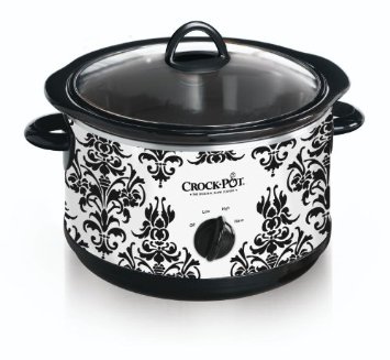 Black Demask Pattern Crock Pot Slow Cooker $19.99