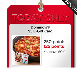 My Coke Rewards: Domino’s $5 E-Gift Card for 125 Points (Today Only)