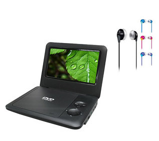 Sylvania 7″ Portable DVD Player and Earbuds Value Bundle for just $40 + Cheap Movie Options