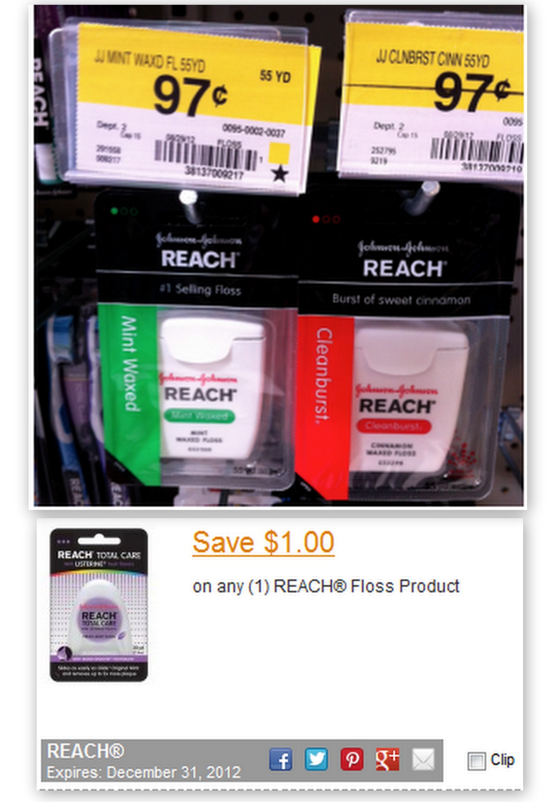 FREE Reach Floss with New Printable Coupon at Walmart