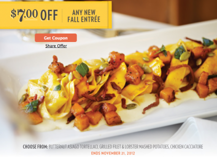 Macaroni Grill: $7 Off Any New Fall Entree Coupon