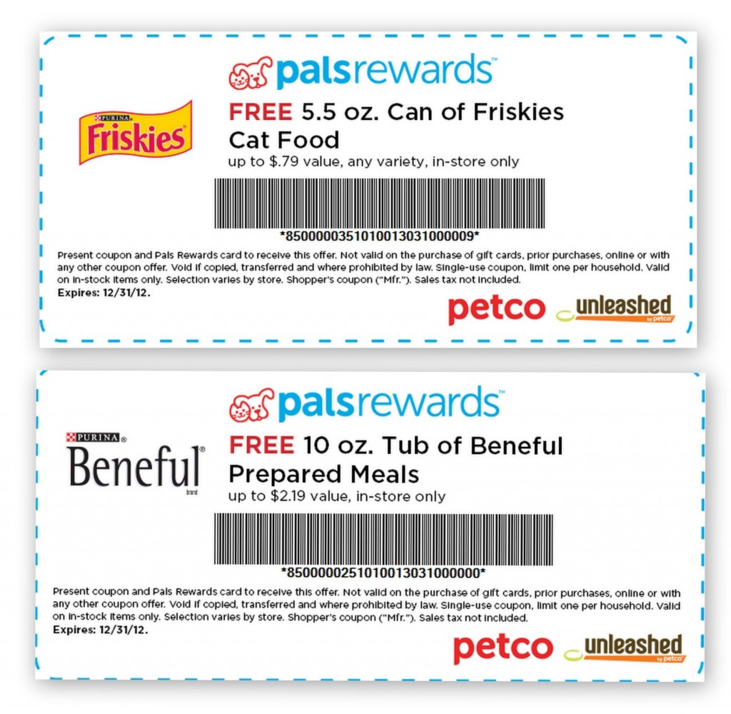 Petco FREE Friskies and Beneful Product Coupons