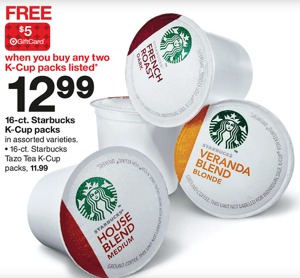 Starbucks K Cup Target Gift Card Deal