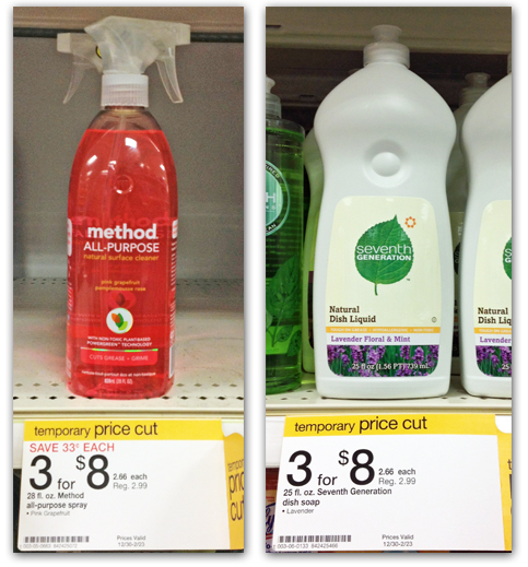 Target: Cheap Method and Seventh Generation Cleaners