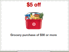 WOW! $5 off Your $30 Grocery Purchase at Target Coupon