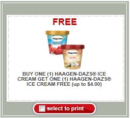 BOGO FREE Haagen-Dazs Printable Coupon + Store Deals