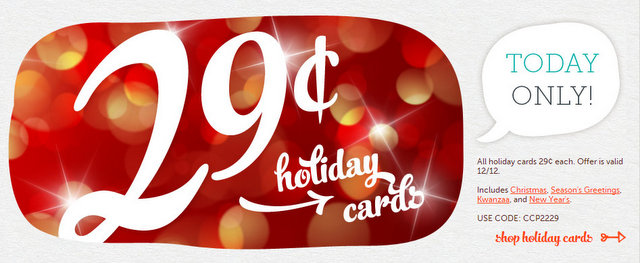 Personalized Holiday Cards for just 29¢ each