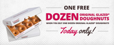 Krispy Kreme BOGO FREE Dozen Orignal Glazed Doughnuts – Today Only