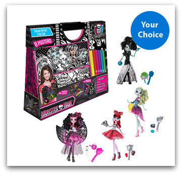 Monster High Doll & Art Tote Bundle for $24