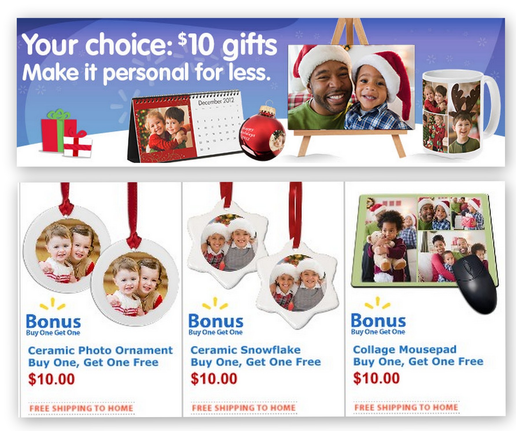 Photo Ornaments Buy One Get One Free Sale = As low as $5 each Shipped