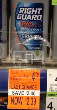 Right Guard Total Defense 5 Deodorant 39¢ Clearance Deal at Walgreens